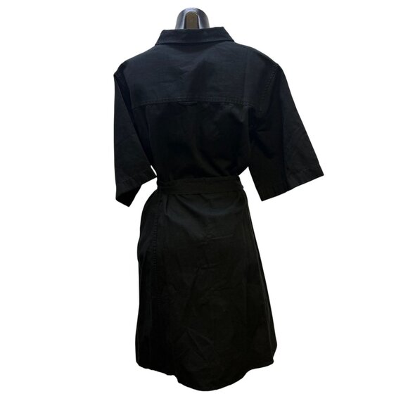 NWT Banana Republic Black Linen Shirt Dress With Tie Waist XL - Picture 2 of 8